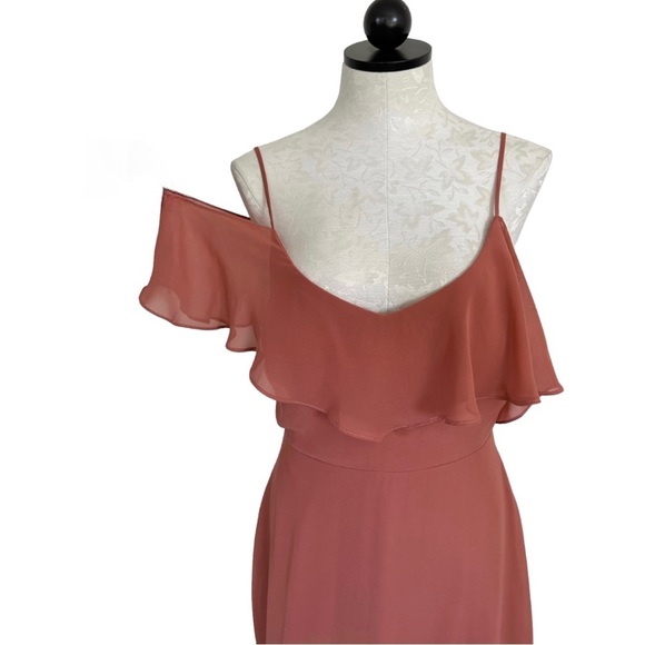 Birdy Grey Jane Convertable Bridesmaids Dress Chiffon in Terracotta Size Medium - Picture 6 of 16